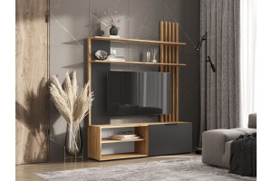 Гостиная "Роджина" (дуб крафт золотой - графит)