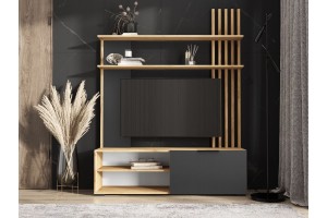 Гостиная "Роджина" (дуб крафт золотой - графит)