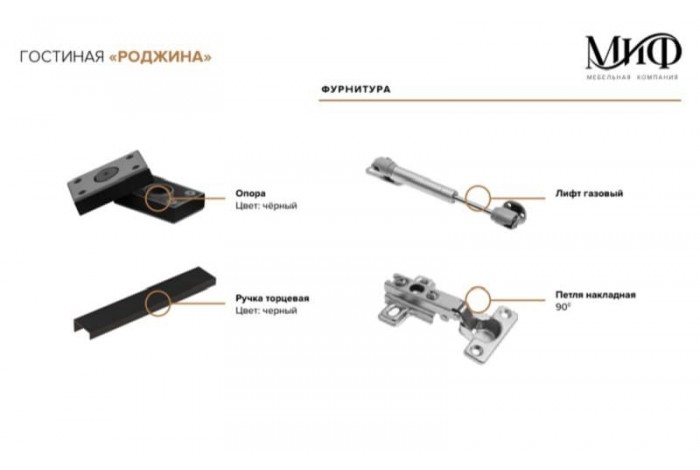 Гостиная Роджина графит - дуб крафт белый