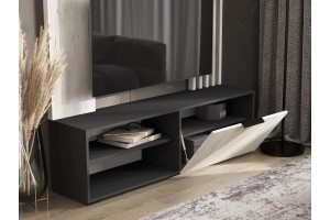 Гостиная "Роджина - 1" (графит - дуб крафт белый)