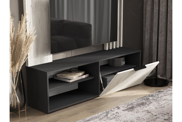 Гостиная Роджина - 1 графит - дуб крафт белый