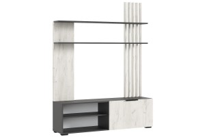 Гостиная "Роджина - 1" (графит - дуб крафт белый)