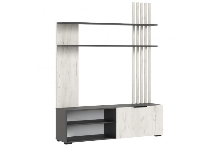 Гостиная Роджина - 1 графит - дуб крафт белый