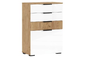 Комод Роджина 600 (дуб крафт золотой - белый глянец)