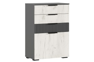 Комод Роджина 600 (графит - дуб крафт белый)