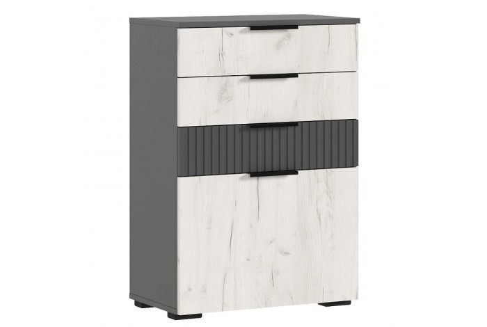 Гостиная Роджина - 1 графит - дуб крафт белый