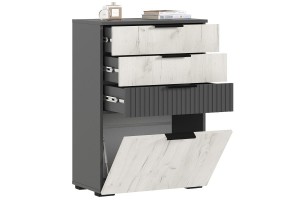 Комод Роджина 600 (графит - дуб крафт белый)