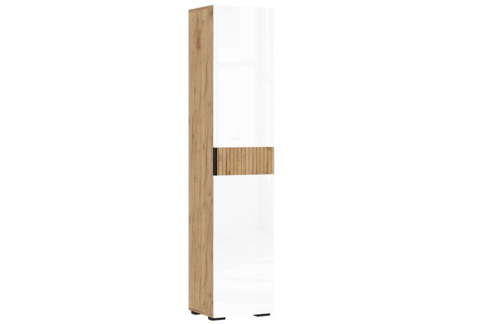 Гостиная Роджина - 2 дуб крафт золотой - белый глянец холодный