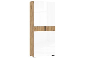 Гостиная "Роджина - 1" (дуб крафт золотой - белый глянец холодный)