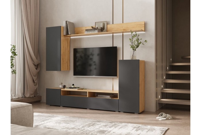 Гостиная Верона дуб крафт золотой - графит