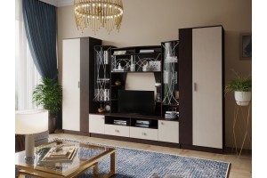 Гостиная "Женева" (дуб беленый - венге)