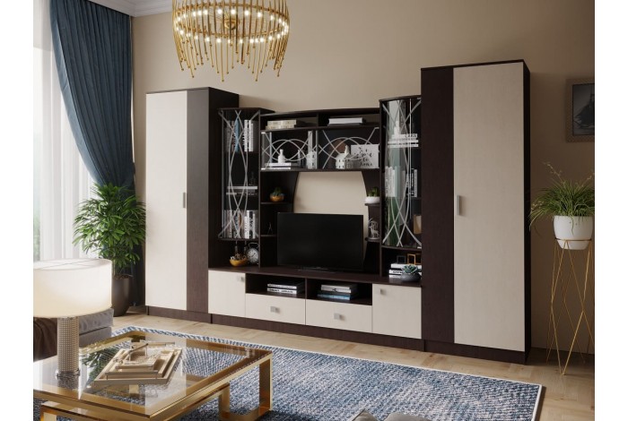 Гостиная Женева дуб беленый - венге