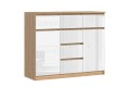 Комод Челси 2 двери 6 ящиков дуб сонома - белый глянец