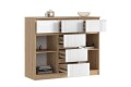 Комод Челси 2 двери 6 ящиков дуб сонома - белый глянец