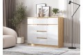 Комод Челси 2 двери 6 ящиков дуб сонома - белый глянец