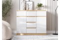 Комод Челси 2 двери 6 ящиков дуб сонома - белый глянец