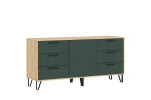 Комод "Флэш" (1500) (Браш Мени Грин - Дуб Крафт)