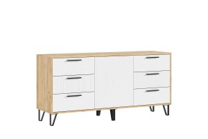 Комод "Флэш" (1500) (Браш Вайт - Дуб Крафт)