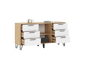 Комод "Флэш" (1500) (Браш Вайт - Дуб Крафт)
