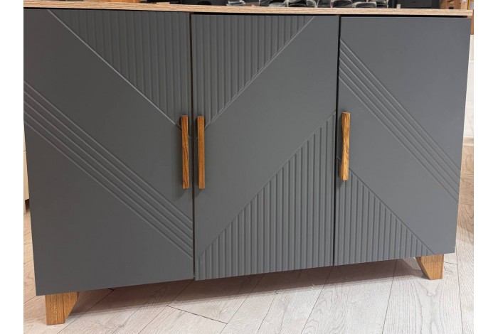 Комод Ирис 1200 Браш Графит - Дуб Крафт