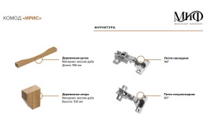 Комод "Ирис" (1200) (Браш Вайт - Дуб Крафт)