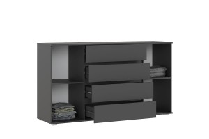 Комод Марвэл 2 двери 4 ящика (1600) Графит - Браш Графит