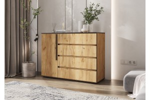 Комод Норд 1 дверь 4 ящика (Дуб крафт золотой)