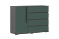 Комод Норд 1 дверь 4 ящика графит - изумруд