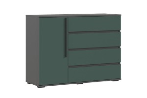 Комод Норд 1 дверь 4 ящика (Графит - Изумруд)