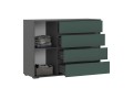 Комод Норд 1 дверь 4 ящика графит - изумруд