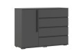 Комод Норд 1 дверь 4 ящика графит