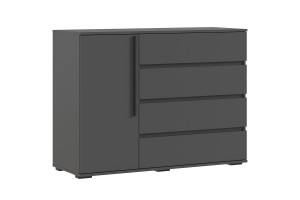 Комод Норд 1 дверь 4 ящика (Графит)