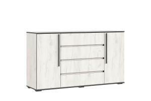 Комод Норд 2 двери 4 ящика (Дуб крафт белый)