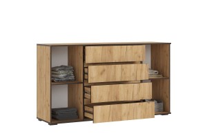 Комод Норд 2 двери 4 ящика (Дуб крафт золотой)