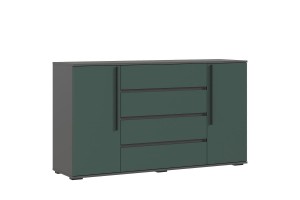 Комод Норд 2 двери 4 ящика (Графит - Изумруд)