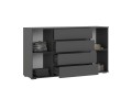Комод Норд 2 двери 4 ящика 1600 графит