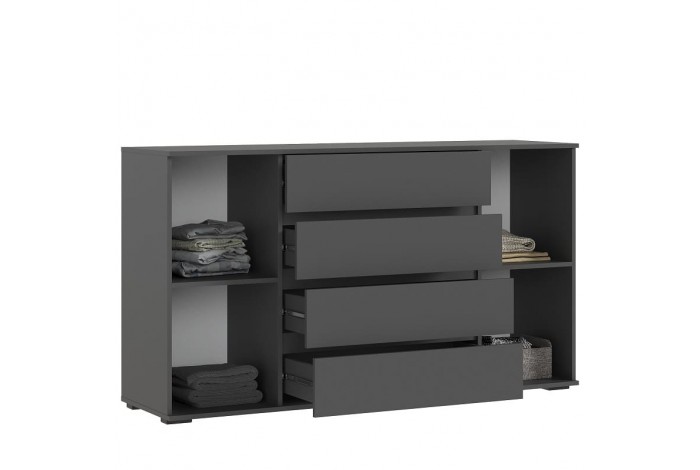 Комод Норд 2 двери 4 ящика 1600 графит