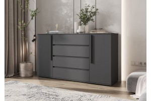 Комод Норд 2 двери 4 ящика (Графит)