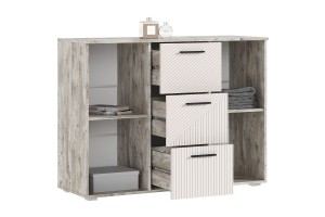 Комод Сильвия 3 ящика 2 двери Кашемир - Дуб Юкон