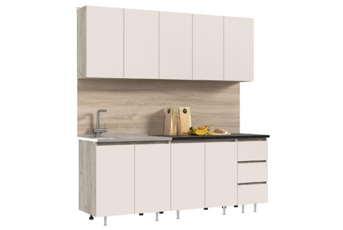 Кухня Челси 2,0 м дуб крафт серый - кашемир