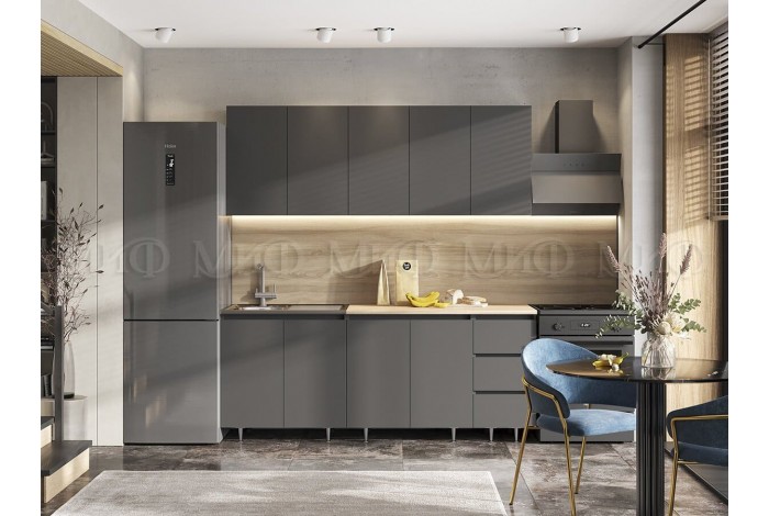 Кухня Челси 2,0 м графит - графит