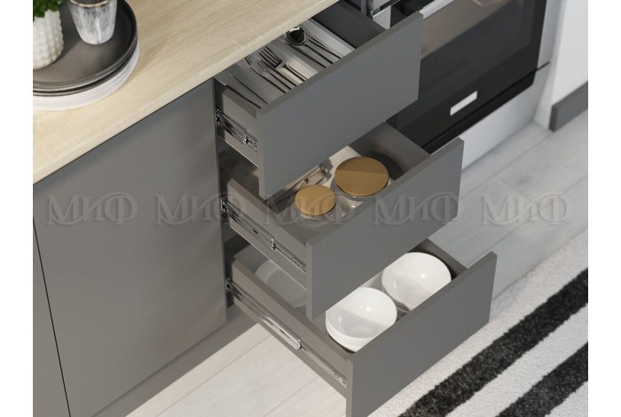 Кухня Челси 2,0 м графит - графит