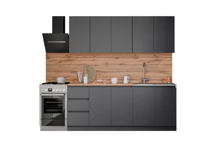Кухня Челси 2,0 м графит - графит