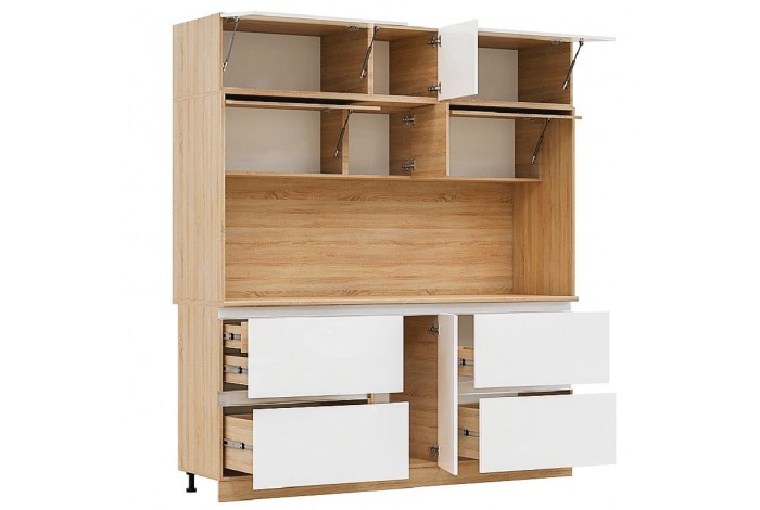 Кухня Карина 2,6 дуб сонома - бетон светлый