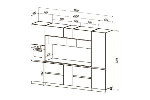 Кухня "Карина" 3,2 ВТ дуб крафт серый - кашемир