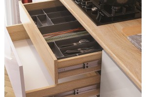 Кухня "Карина" 3,2 ВТ дуб сонома - белый глянец