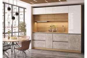 Кухня "Карина" 2.6 дуб сонома - бетон светлый