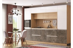 Кухня "Карина" 3,2 ВТ дуб сонома - бетон темный