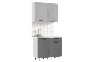 Кухня "Рио" 1,0 м (бетон темный - бетон светлый)