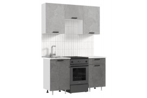 Кухня "Рио" 1,0 м с ШВГ500-342 (бетон темный - бетон светлый)